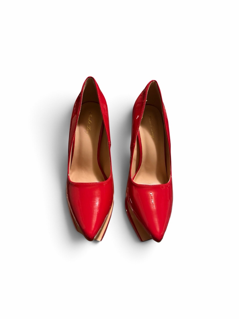 Bold Red Patent Pointed-Toe Pumps for Women